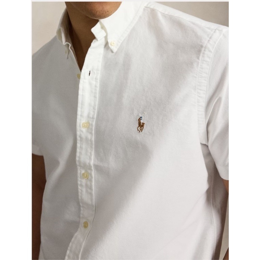 Polo Ralph Lauren Short Sleeve Classic Fit Solid Oxford Shirt Flesh Pony Sz 2xl